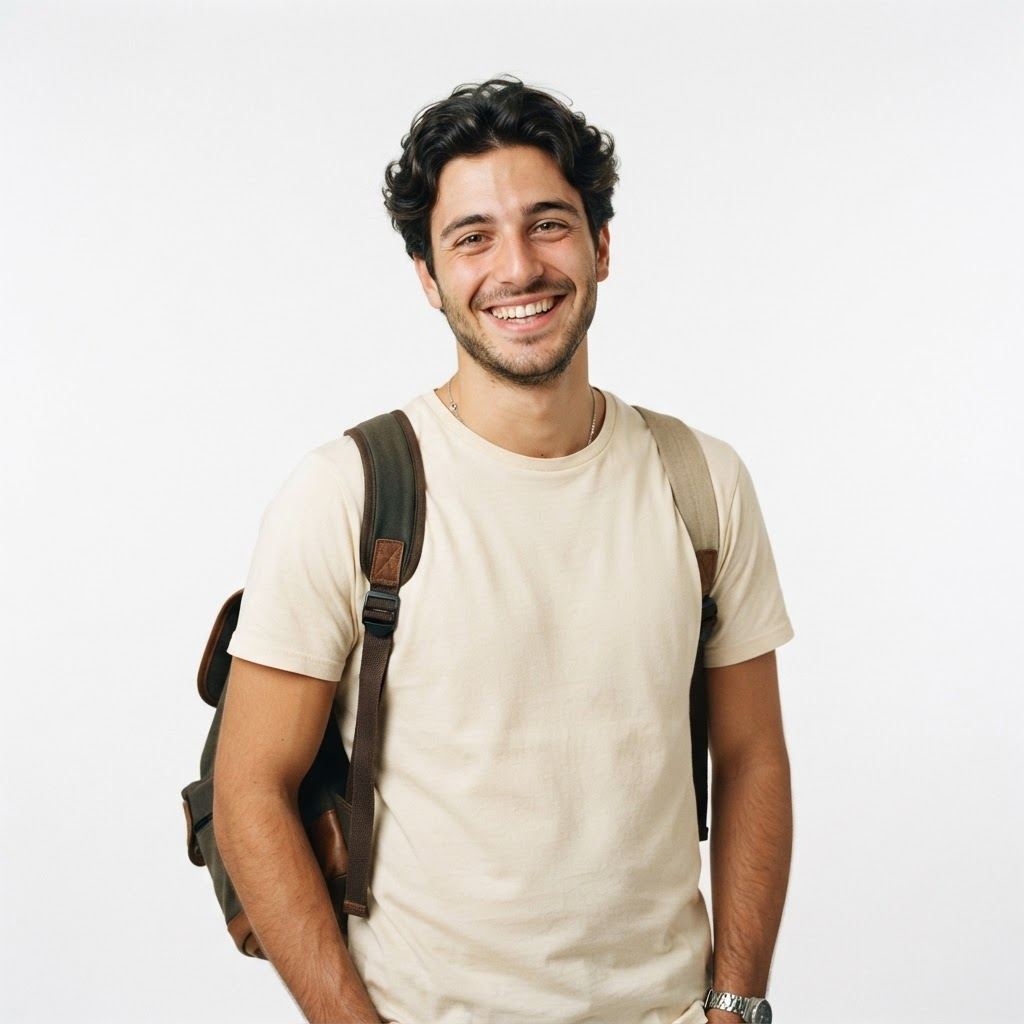 Studente universitario sorridente